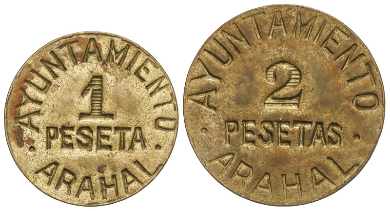 Peseta Period

Local Issues of the Civil War

Lote 2 monedas 1 y 2 Pesetas. ...