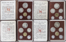 Peseta Period

Estado Español

Lote 4 series 6 monedas 10 Céntimos a 50 Pesetas. (*72, 73, 74 y 75). Serie completa de carteritas originales F.N.M...