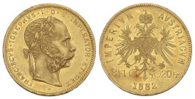 World Coins

Austria

8 Florins 20 Francs. 1882. FRANZ JOSEPH I. 6,45 grs. AU (900). (Leves golpecitos y rayitas). Brillo original. Fr-502; KM-226...