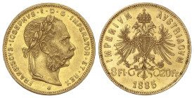 World Coins

Austria

8 Florins 20 Francs. 1885. FRANZ JOSEPH I. 6,43 grs. AU (900). (Pequeños golpecitos y rayitas). Restos de brillo original. F...