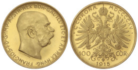 World Coins

Austria

100 Corona. 1915. FRANZ JOSEPH I. 33,96 grs. AU (900). Reacuñación oficial (Restrike). (Leves rayitas). Brillo original, tip...