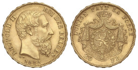 World Coins

Belgium

20 Francs. 1882. LEOPOLD II. 6,45 grs. AU (900). Fr-412; KM-37. EBC-.