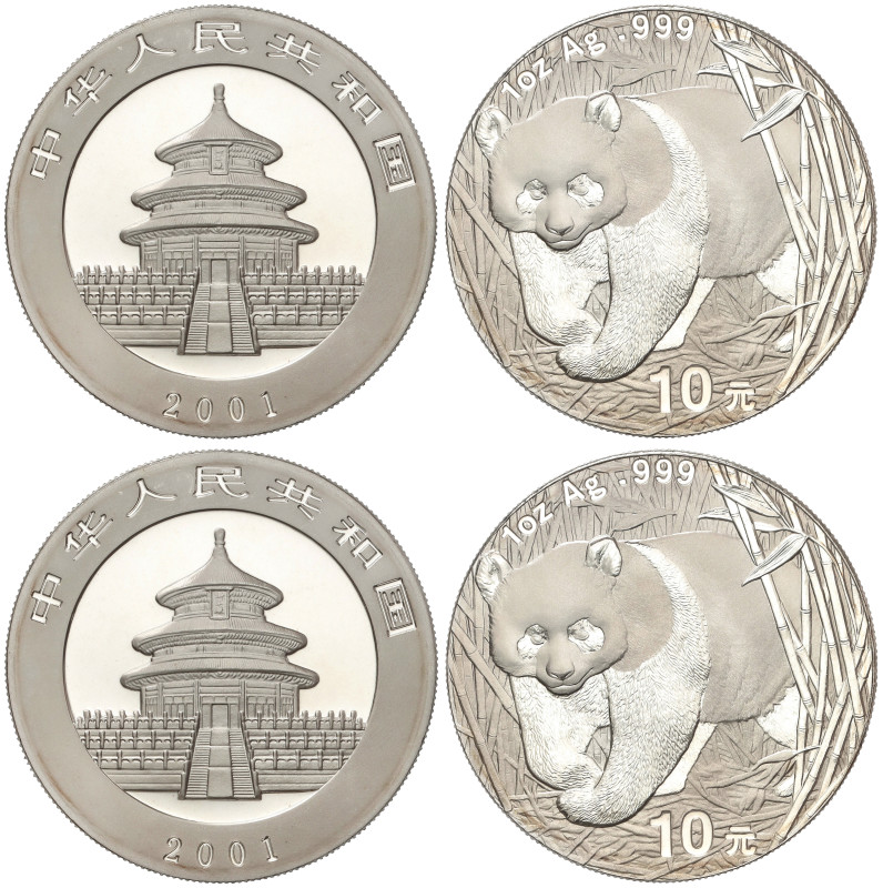 World Coins

China

Lote 2 monedas 10 Yuan. 2001. AR. Panda caminando entre ...