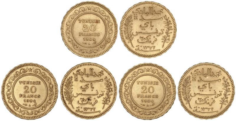 World Coins

Tunisia

Lote 3 monedas 20 Francs. 1904-A. PARIS. Peso total de...