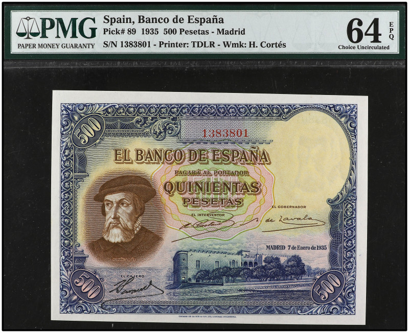 Spanish Banknotes

Banco de España

500 Pesetas. 7 Enero 1935. BILLETES ESPA...