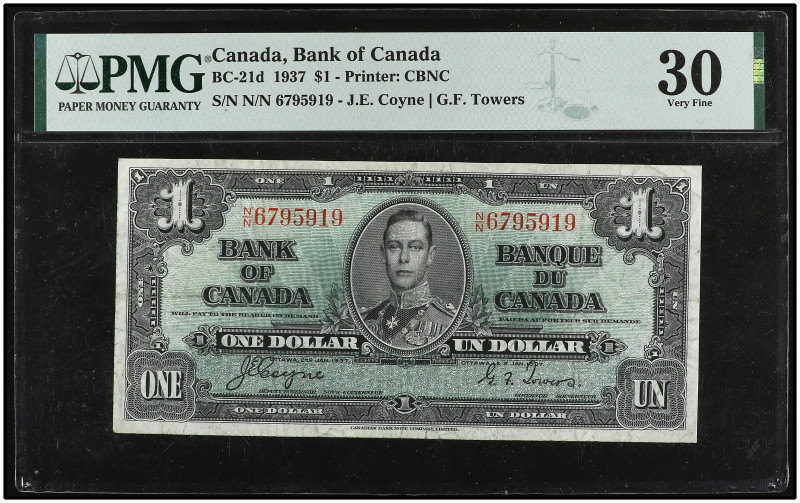 World Banknotes

1 Dollar. 13547. GEORGE VI. CANADÁ. Precintado y garantizado ...