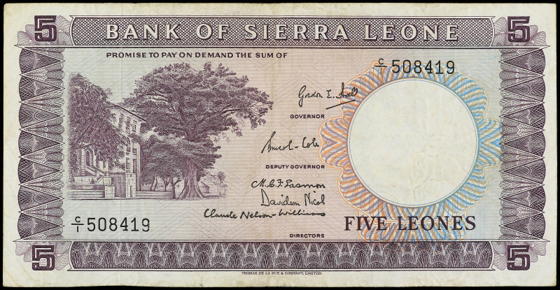 World Banknotes

5 Leones. 1964. SIERRA LEONE. (Algo sucio). ESCASO. Pick-3. M...