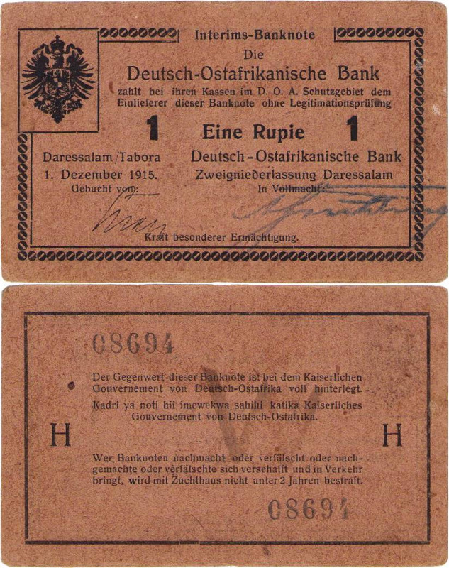 Geldscheine der deutschen Kolonien
Deutsch-Ostafrika, Deutsch-Ostafrikanische B...