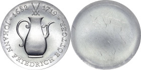 Fehlprägungen, Proben und Abschläge
 1 Mark 1969. Böttger. Einseitiger Aluminiumabschlag des Avers Jaeger 1527 A Auflagenhöhe: 300 Exemplare. Selten....