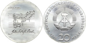 Fehlprägungen, Proben und Abschläge
 1 Mark 1975. Bach. Mit vertiefter Jahreszahl, Noten und Schrift Jaeger 1555 P Fast Stempelglanz