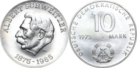 Fehlprägungen, Proben und Abschläge
 1 Mark 1975. Schweitzer. Avers wie Jaeger 1554 und Revers wie Jaeger 1557 Jaeger 1554 P 1 Selten. Fast Stempelgl...