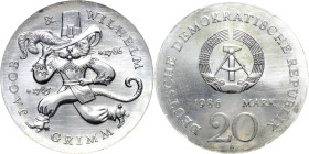 Kurs- und Gedenkmünzen
 20 Mark 1986. Grimm. Im PCGS-Slab mit der Bewertung MS68 Jaeger 1607 Fast Stempelglanz