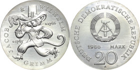 Kurs- und Gedenkmünzen
 20 Mark 1986. Grimm Jaeger 1607 Leicht berieben, fast Stempelglanz