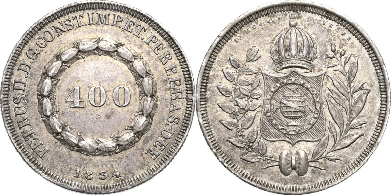 Brasilien
Pedro II. 1831-1889 400 Reis 1834, Rio de Janeiro KM 453 Prober P-143...