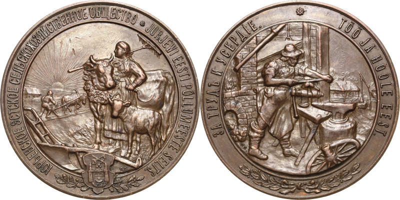 Estland
 Bronzemedaille o.J. (um 1900). Preismedaille der Rigaer Landwirtschaft...