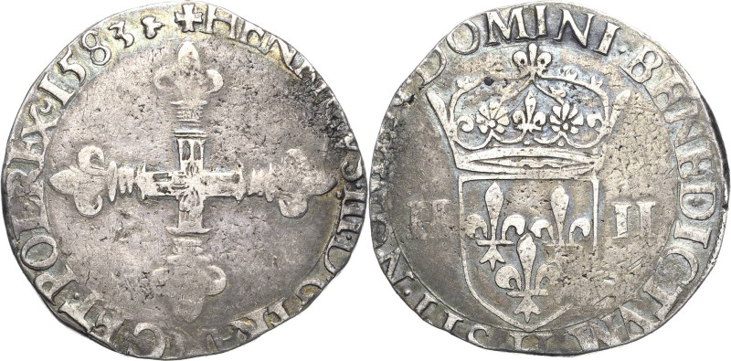 Frankreich
Heinrich III. 1574-1589 1/4 Écu 1583, H-La Rochelle Duplessy 1133 Fa...