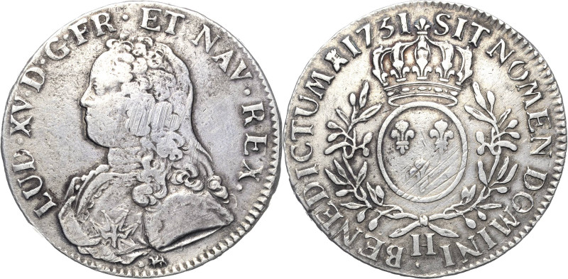 Frankreich
Ludwig XV. 1715-1774 Écu aux rameaux d'olivier 1731, H-La Rochelle G...