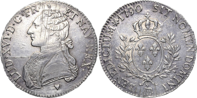 Frankreich
Ludwig XVI. 1774-1793 Écu aux lauriers 1790, BB-Strassburg Gadoury 3...