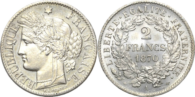 Frankreich
Dritte Republik 1870-1940 2 Francs 1870, A-Paris Gadoury 530 Prachtv...