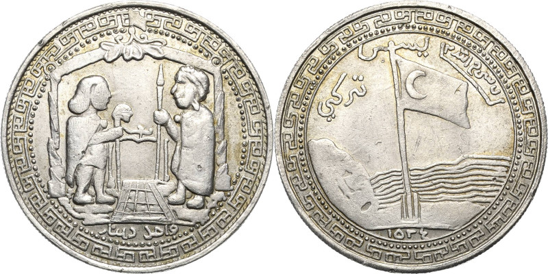 Indonesien-Java
Amulette Weißmetallmedaille o.J. (um 1900). Haj Token. Religiös...