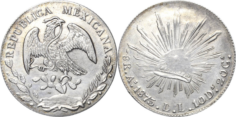 Mexiko
2. Republik seit 1867 8 Reales 1875, As/DL-Alamos KM 377 Attraktives Exe...