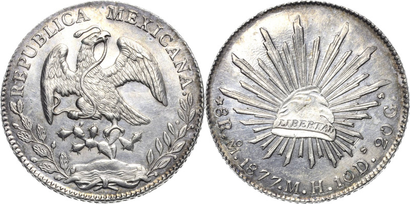 Mexiko
2. Republik seit 1867 8 Reales 1877, Mo/MH-Mexico City KM 377 Prachtexem...