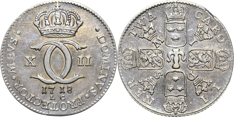 Schweden
Karl XII. 1697-1718 2 Carolin 1718, LC-Stockholm SM 143 Delzanno 145 S...