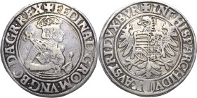 Habsburg
Ferdinand I. 1521-1564 Taler o.J. Linz Voglhuber 43 Davenport 8014 Dimt 14.01/10.02 Sehr selten. Sehr schön