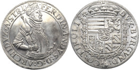 Habsburg
Erzherzog Ferdinand 1564-1595 Taler o.J. Hall Voglhuber 87/VI Davenport 8095 M./T. 290 Prachtexemplar. Stempelglanz