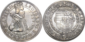 Habsburg
Erzherzog Leopold V. 1619-1632 Taler 1628, Hall Voglhuber 183/I Davenport 3337 M./T. 473 var Fast vorzüglich