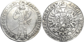 Habsburg
Ferdinand II. 1619-1637 Taler 1637, Prag Mzz. 20 (Münzmeister Jakob W. Wolker) Voglhuber 149/I Davenport 3136 Dietiker 718 Seltener Jahrgang...