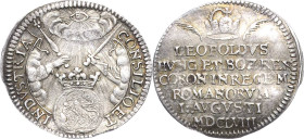 Habsburg
Leopold I. 1657-1705 Silberabschlag vom Dukaten 1658. Krönung zum Deutschen Kaiser Förschner 93 Slg. Montenuovo 874 1.23 g. Min. Zainende, v...