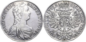 Habsburg
Maria Theresia 1740-1780 Taler 1758, Prag Ausbeute der Joachimsthaler Grube Voglhuber 279 Davenport 1137 Eypeltauer 83 Dietiker 1079 Müseler...