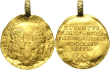 Habsburg
Maria Theresia 1740-1780 Goldmedaille im Gewicht eines Dukaten 1764. Besuch Josephs II. als römischer König und seines Bruders Leopold in de...