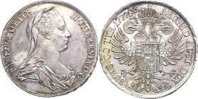 Habsburg
Maria Theresia 1740-1780 Taler 1777, IC/FA-Wien Voglhuber 281/VII Davenport 1116 Eypeltauer 190 Prachtvolles Exemplar. Fast Stempelglanz