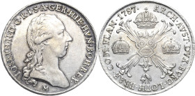 Habsburg
Josef II. 1764-1790 Taler 1787, M-Mailand Voglhuber 298 Davenport 1388 Jaeger 44 Fast vorzüglich/vorzüglich+