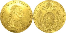 Kaiserreich Österreich
Franz I. 1804-1835 4 Dukaten 1811, A-Wien Jaeger 177 Friedberg 461 Schlumberger 121 GOLD. 13.95 g. Kl. Kratzer, vorzüglich-Ste...