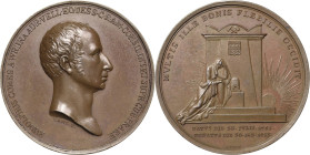 Kaiserreich Österreich
Franz I. 1804-1835 Bronzemedaille 1823 (Lang) Tod des Oberkämmerers Graf Rudolf Wrbna. Brustbild nach rechts / Kniende trauern...