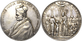 Medaillen
Linz Silbermedaille o.J. (Leo Zimpel) Bischof von Linz, Johannes Maria Gföllner (1915-1941). Brustbild nach links / Firmung. 42 mm, 23,30 g...