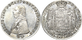 Geistlichkeiten - Olmütz
Rudolf von Österreich 1819-1830 20 Kreuzer 1820, Wien Suchomel/Videman 1201 Prachtvolles Exemplar. Vorzüglich-Stempelglanz/S...