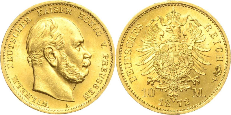 Preußen
Wilhelm I. 1861-1888 10 Mark 1872 A Jaeger 242 Fast Stempelglanz/Stempe...