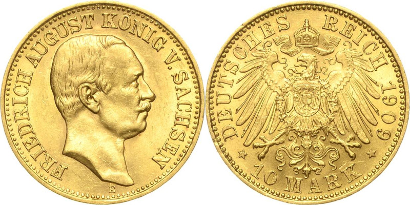 Sachsen
Friedrich August III. 1904-1918 10 Mark 1909 E Jaeger 267 Fast vorzügli...