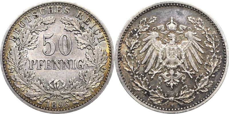 Kleinmünzen
 50 Pfennig 1896 A Jaeger 15 Sehr schön-vorzüglich