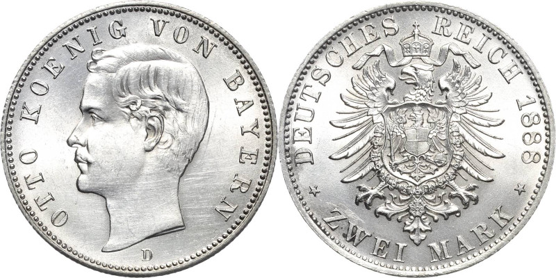 Bayern
Otto 1886-1913 2 Mark 1888 D Jaeger 43 Kl. Kratzer, vorzüglich-Stempelgl...