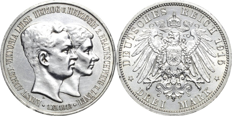 Braunschweig-Lüneburg
Ernst August 1913-1918 3 Mark 1915 A Mit Lüneburg - Regie...