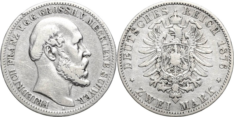 Mecklenburg-Schwerin
Friedrich Franz II. 1842-1883 2 Mark 1876 A Jaeger 84 Fast...