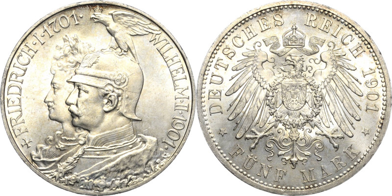 Preußen
Wilhelm II. 1888-1918 5 Mark 1901 A 200 Jahre Königreich Jaeger 106 Pra...