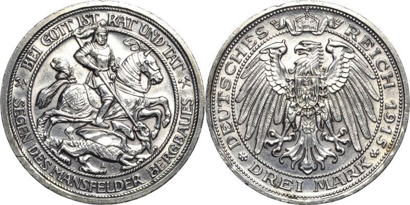 Preußen
Wilhelm II. 1888-1918 3 Mark 1915 A Mansfeld Jaeger 115 Kl. Randfehler,...