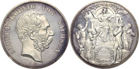 Sachsen
Albert 1873-1902 Sibermedaille in 5-Mark-Größe 1889 E 800 Jahre Haus Wettin. Silber Jaeger 123 Auflagenhöhe: nur 706 Exemplare. Sehr selten. ...