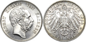 Sachsen
Albert 1873-1902 2 Mark 1893 E Jaeger 124 Vorzüglich-Stempelglanz/Stempelglanz